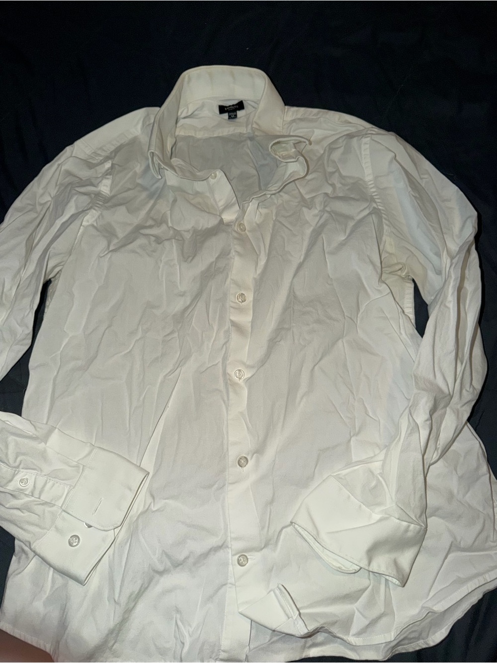 Express White Long-Sleeve Dress Shirt